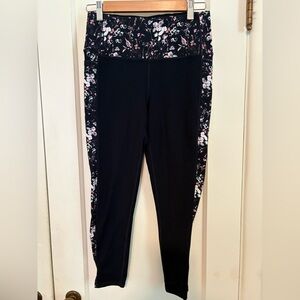 Skechers Black Leggings with Floral Pattern
